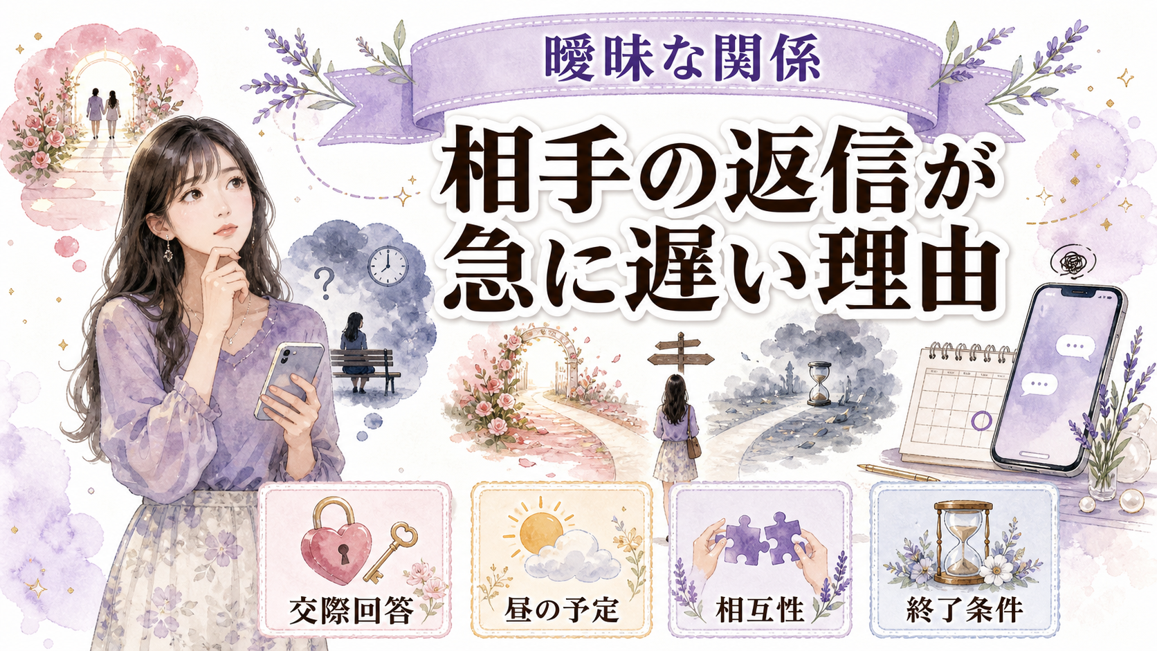 曖昧な関係の相手の返信が急に遅い理由は？本気度の見分け方と占い