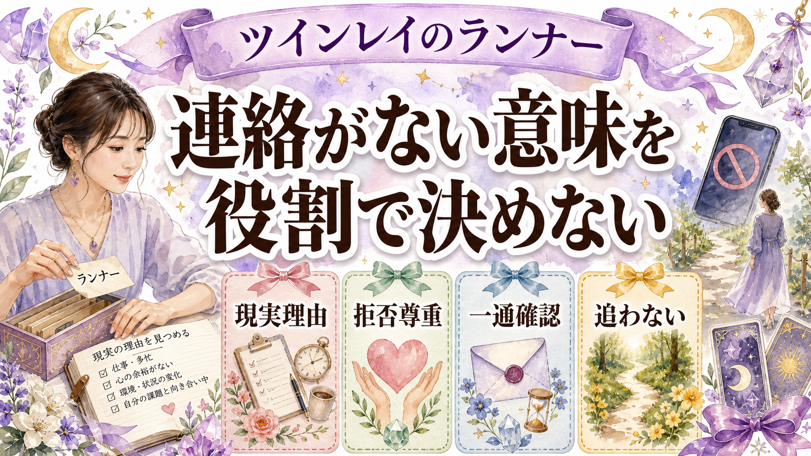 ツインレイのランナーから連絡がない意味は？逃げる役割より拒否と事情を見る