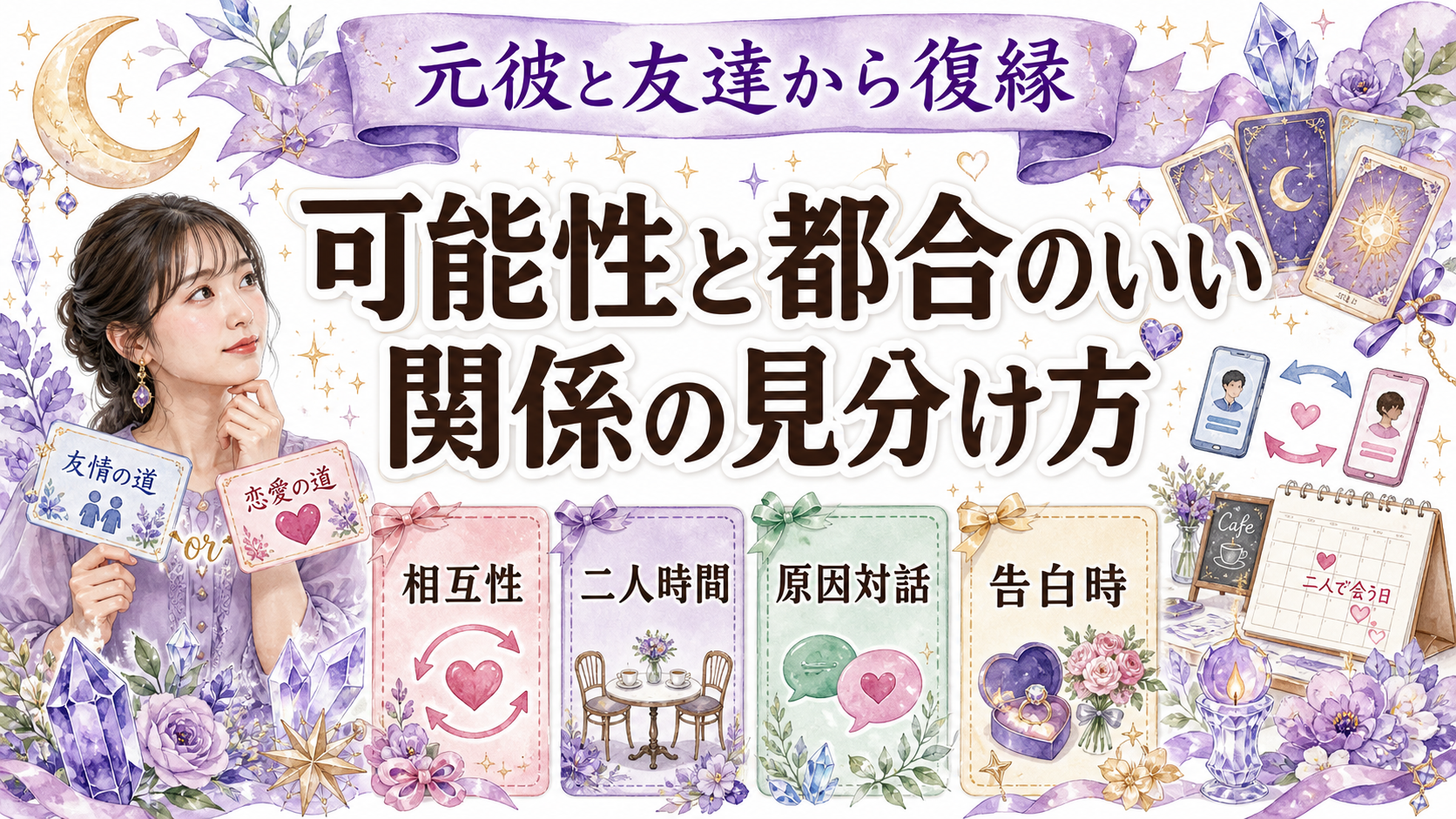 友達に戻った元彼と復縁できる可能性は？都合のいい関係を避ける占いの見方