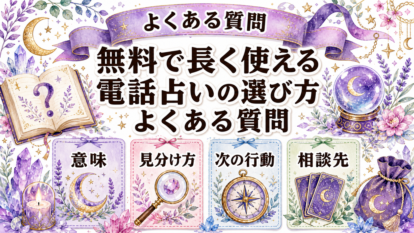 電話占いを無料で長く使えるサービスは?特典時間と超過条件を比較 よくある質問