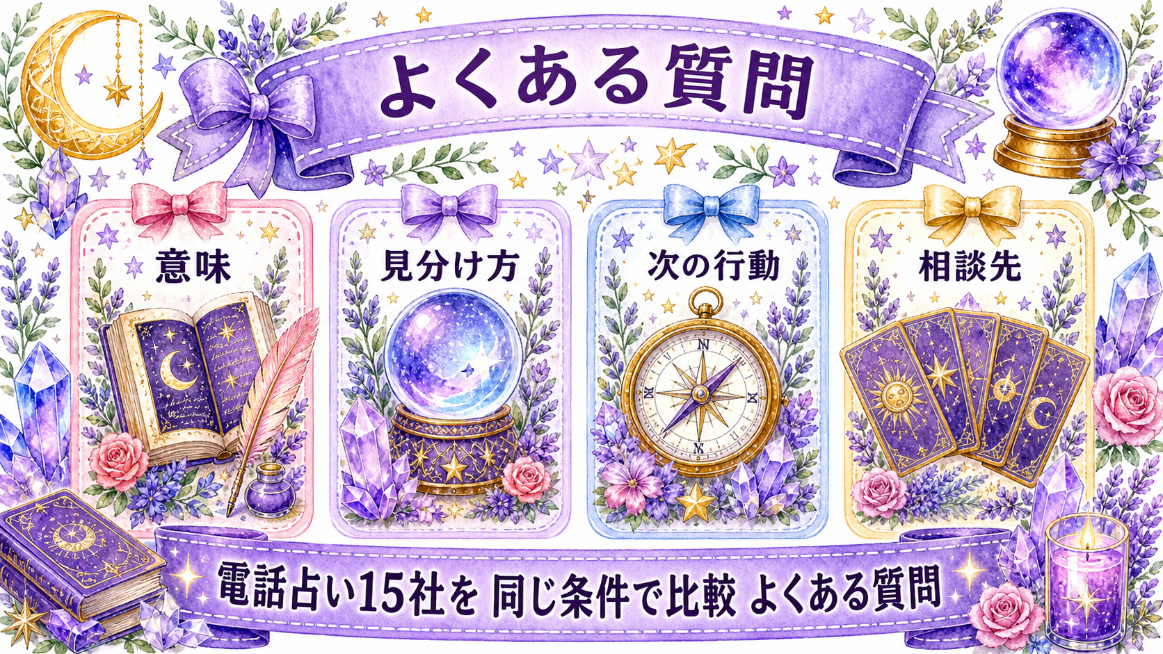 電話占い全サービスの料金比較｜15社の1分単価・通話料・初回特典 よくある質問