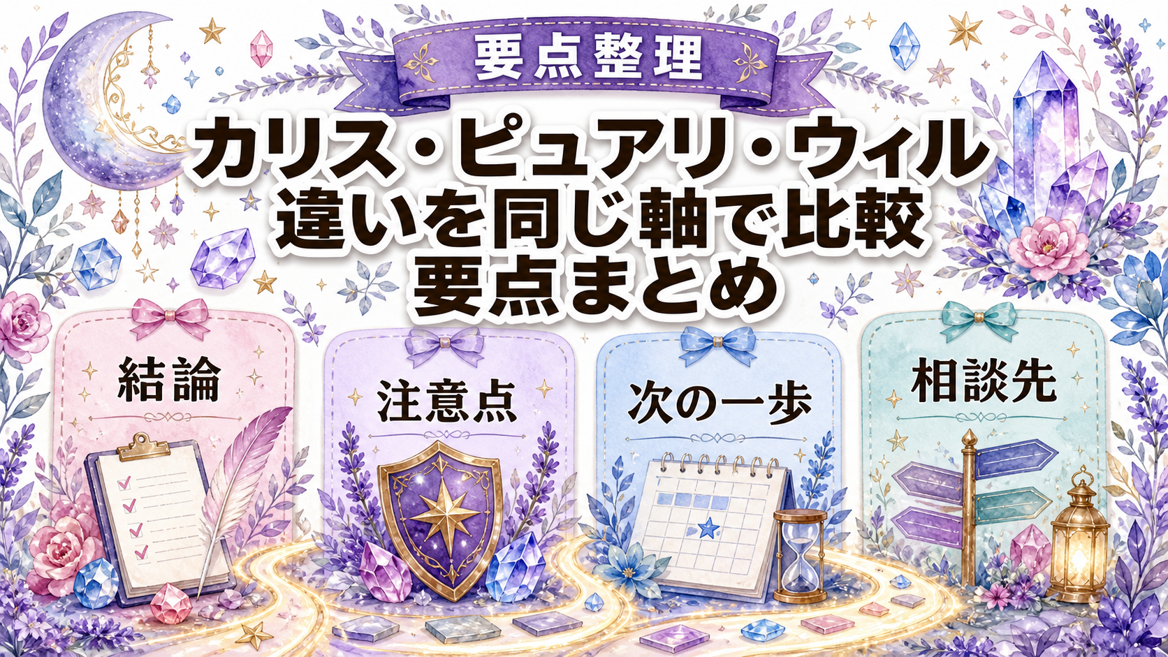 電話占いカリス・ピュアリ・ウィルを比較｜料金・初回特典・向く人 まとめ