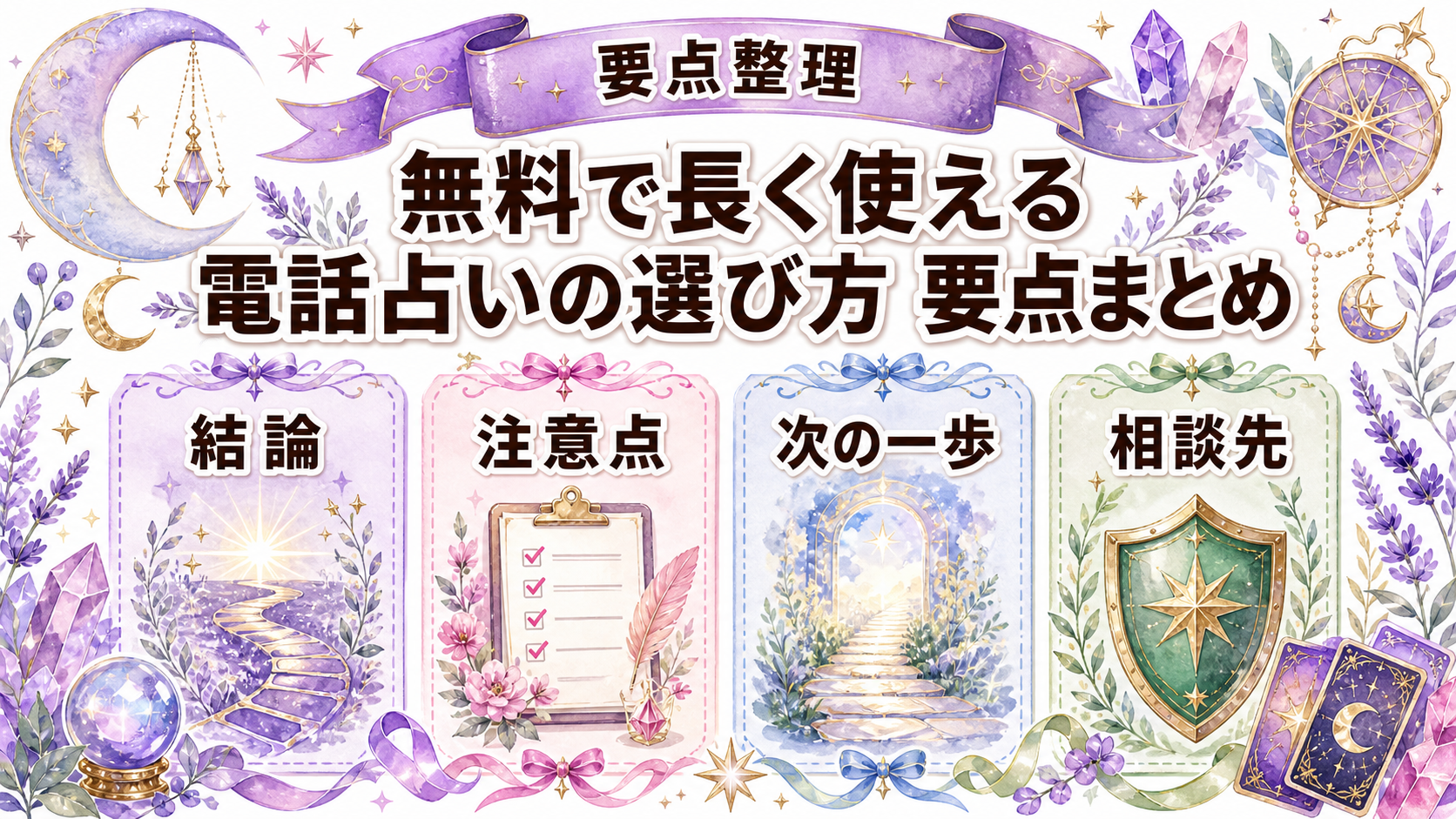 電話占いを無料で長く使えるサービスは?特典時間と超過条件を比較 まとめ