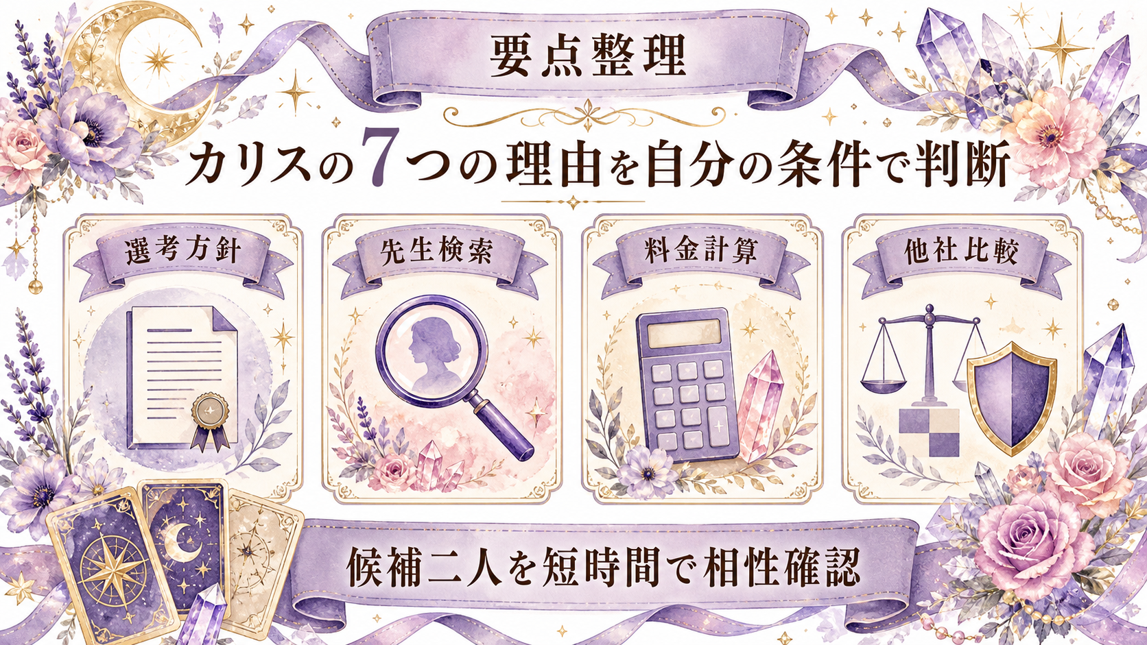 電話占いカリスがおすすめな理由7つ｜向いている人・他社比較まで解説 まとめ