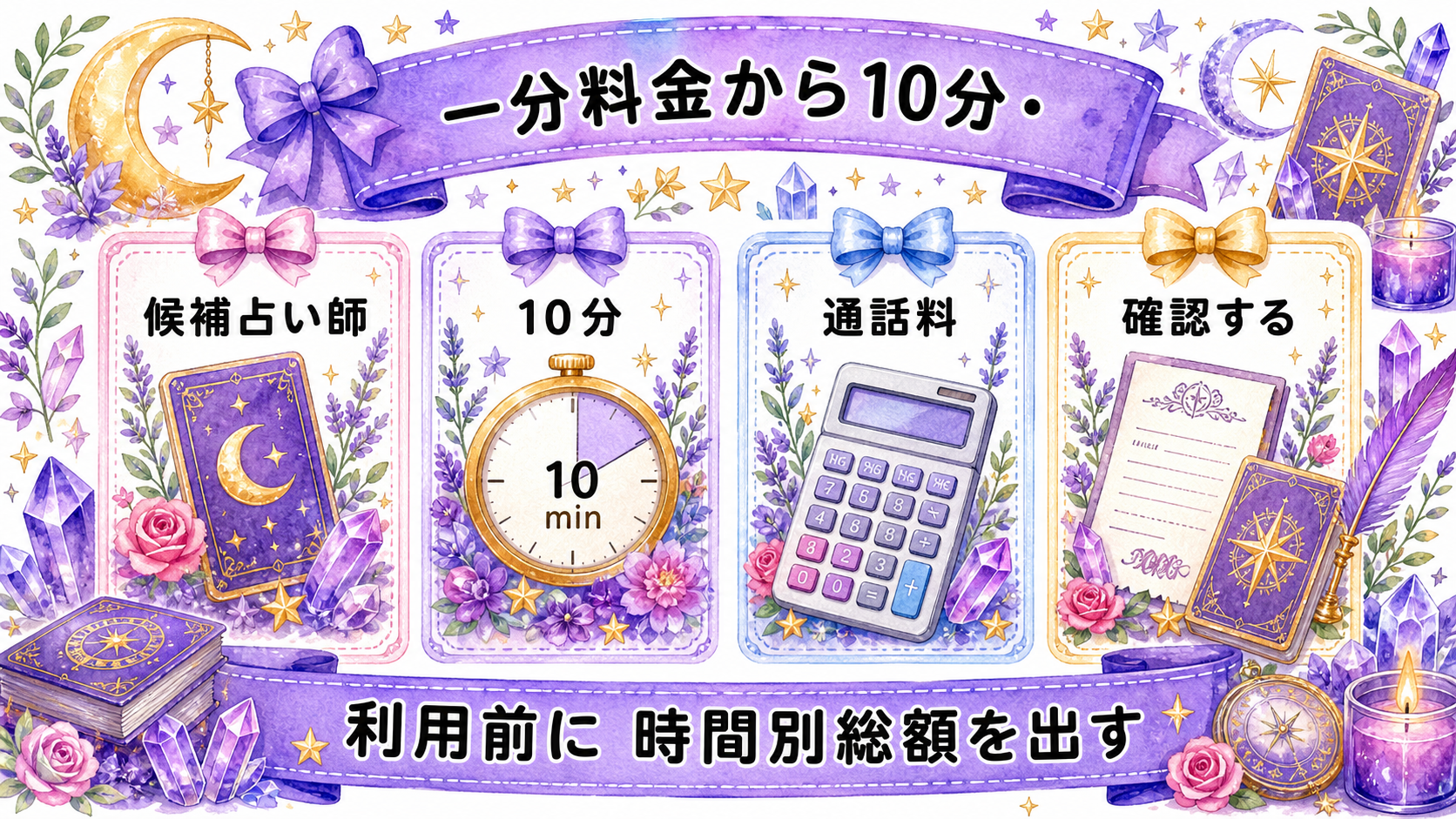電話占いを安く使う方法|料金を節約する10分準備と予算管理 一分料金から10分・20分総額を計算する