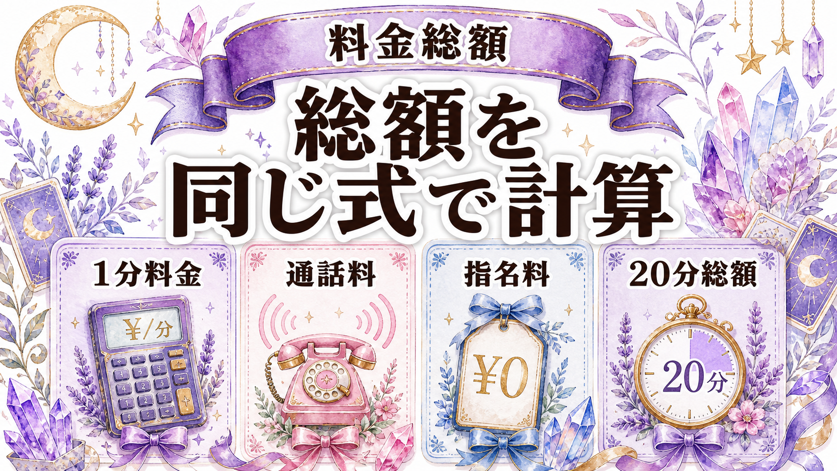 電話占いカリス・ピュアリ・ウィルを比較｜料金・初回特典・向く人 3社の鑑定料金と通話料を比較