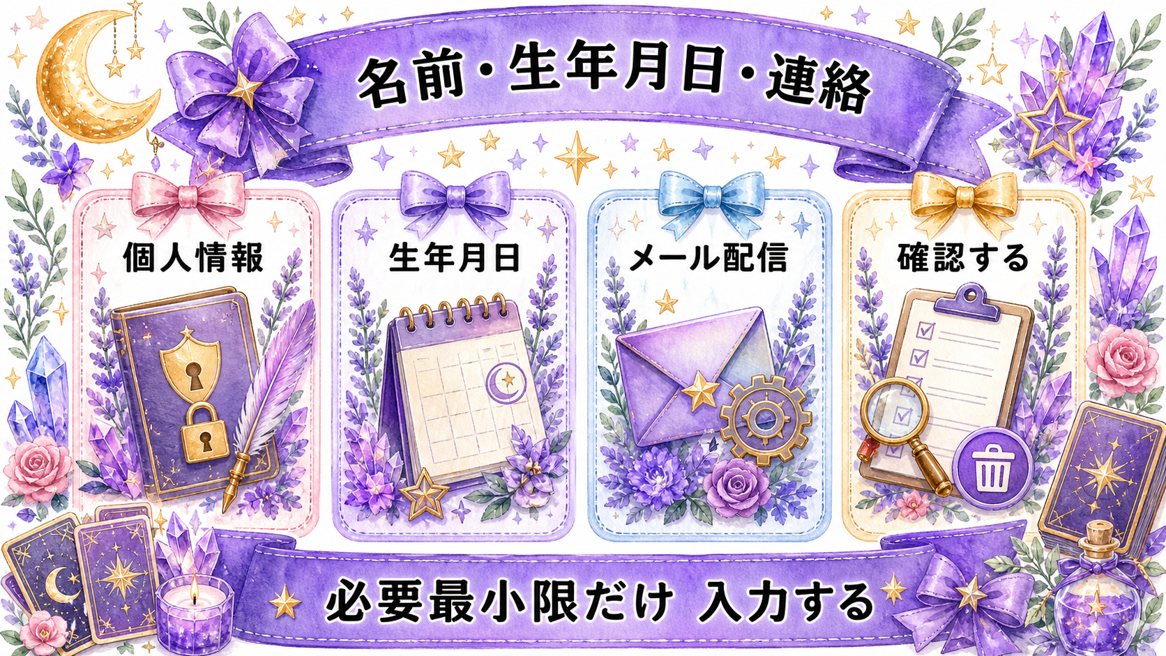 無料恋愛占いで当たるサイトは？登録前の安全確認と使い分け 名前・生年月日・連絡先を入力する前の確認
