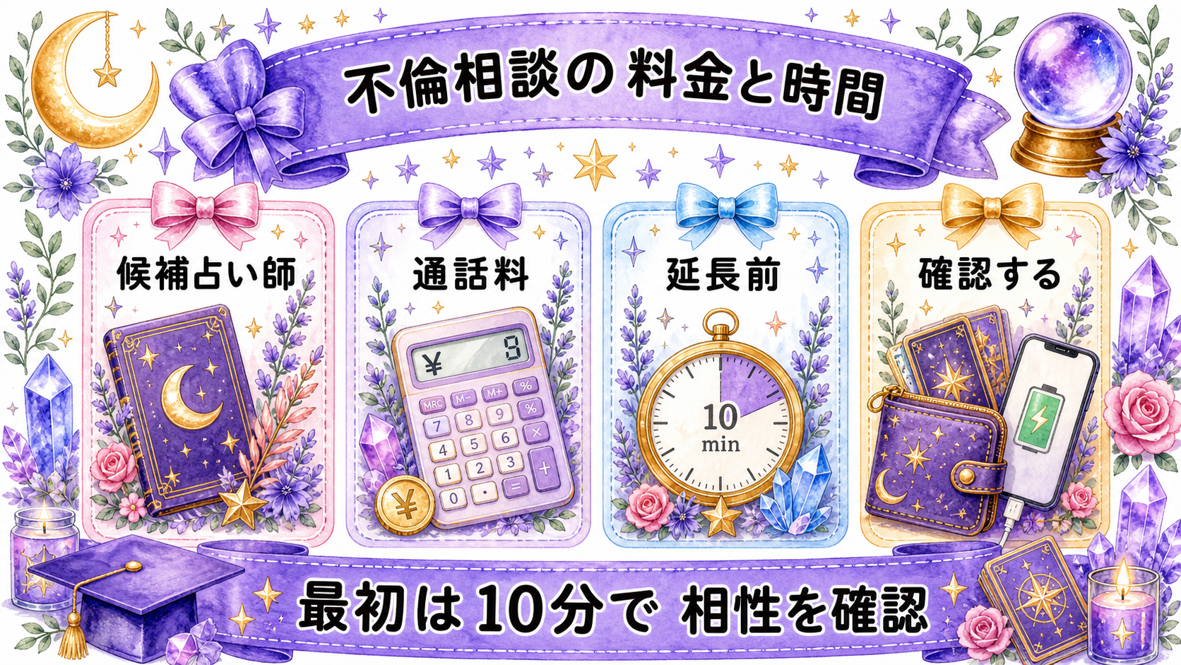 不倫占いが当たる電話占いおすすめ比較｜相談に強い先生の選び方 不倫相談の料金と時間を管理する