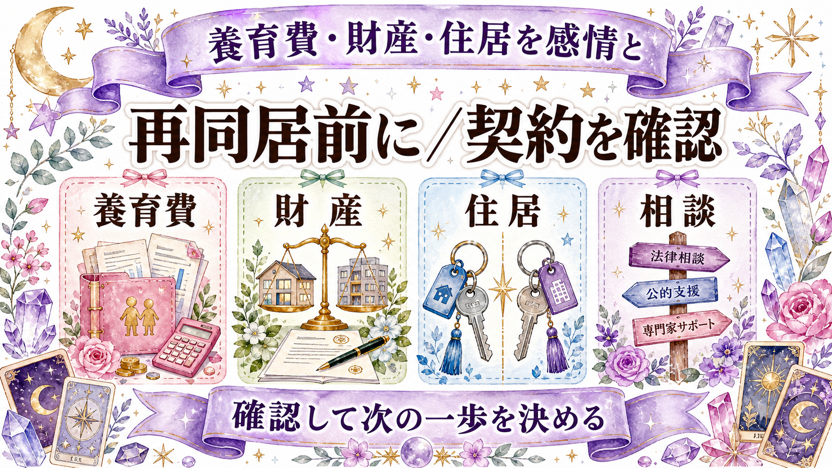 離婚した元夫と復縁できる可能性は?子ども・お金・安全を含む占い前の確認 養育費・財産・住居を感情と分ける