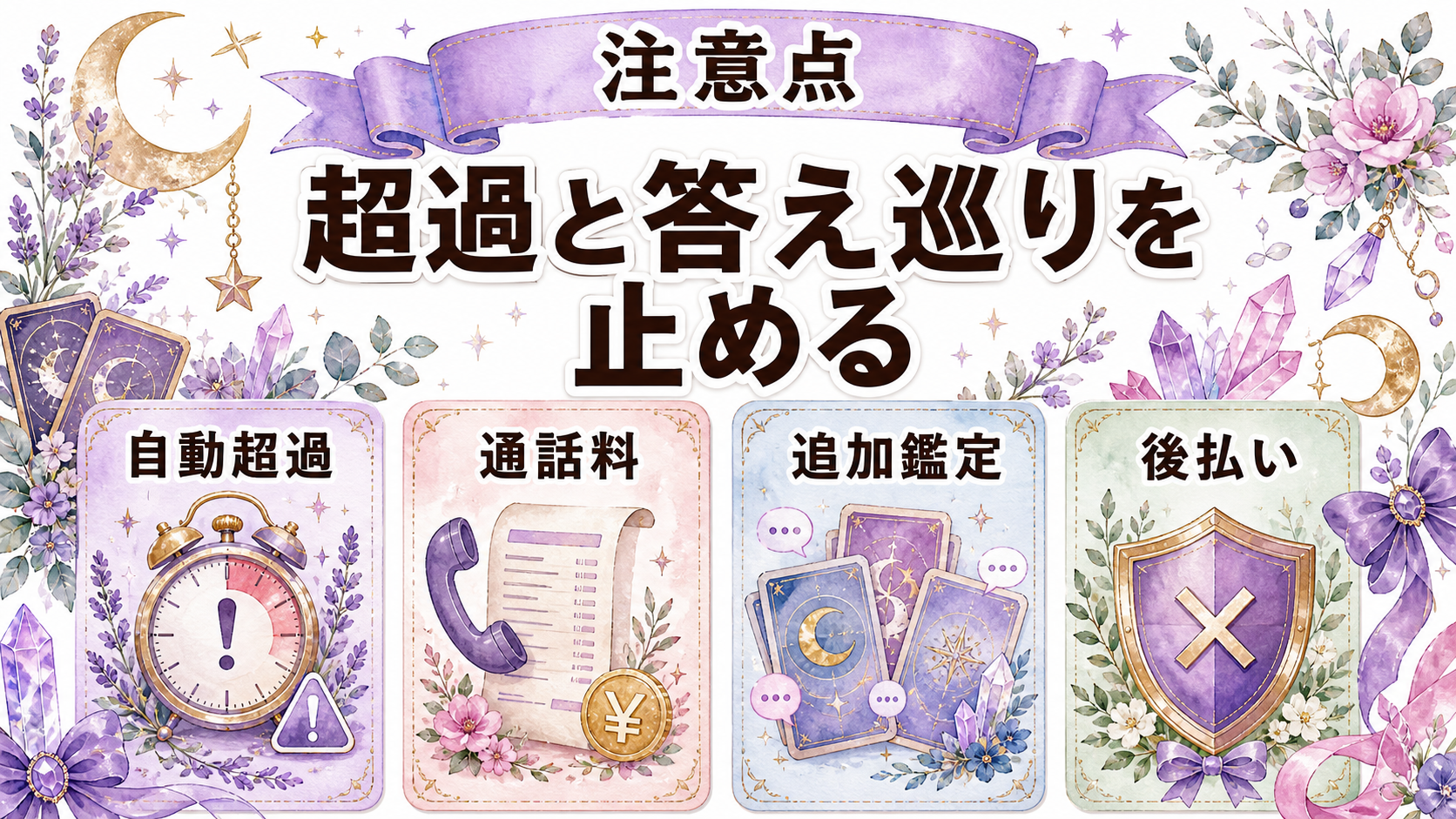 電話占いを無料で長く使えるサービスは?特典時間と超過条件を比較 無料のつもりで課金が増える失敗