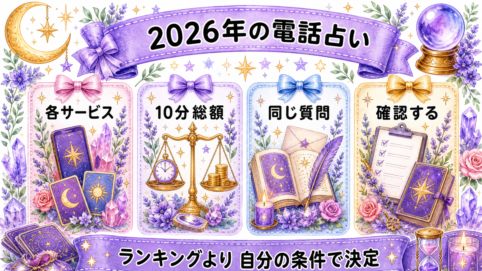 電話占いおすすめランキング2026年版|料金・口コミ・安全性を比較 2026年の電話占いを二社へ絞る